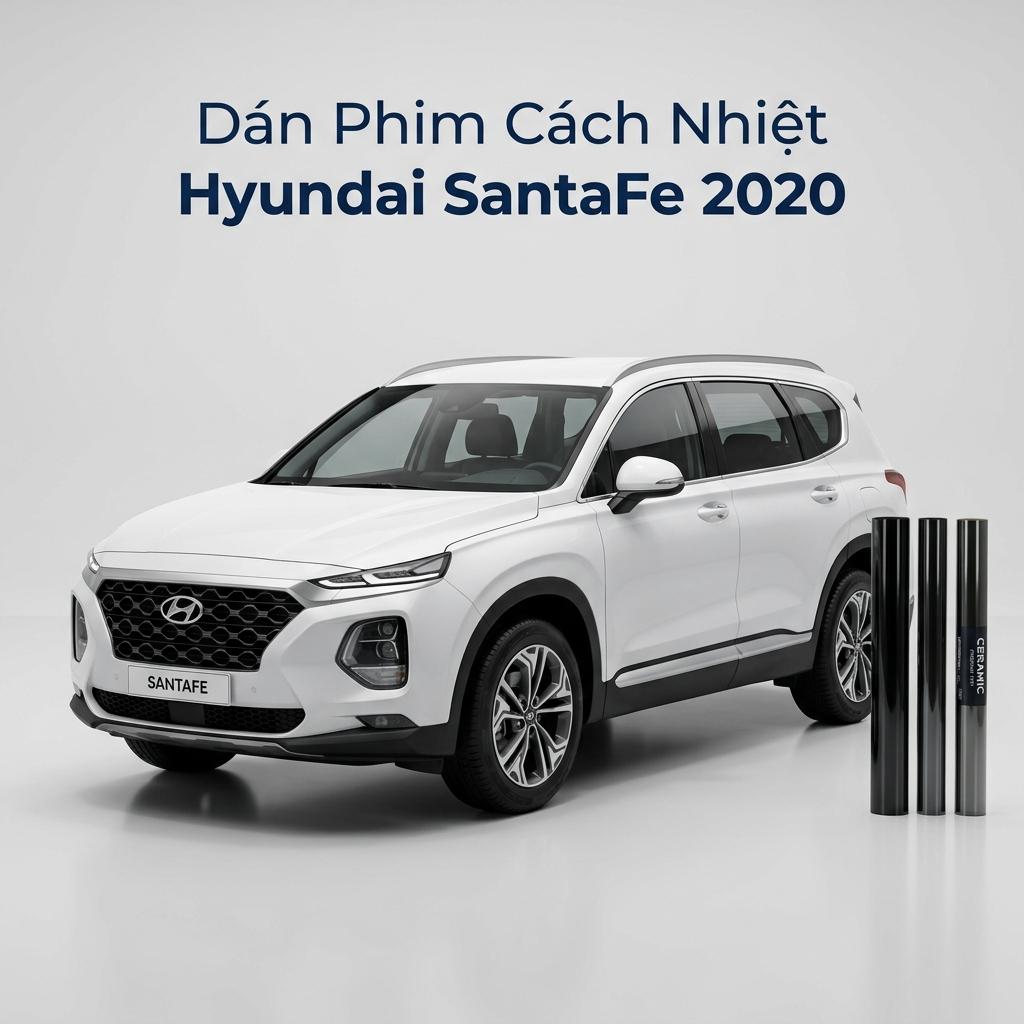 Dán Phim Cách Nhiệt Hyundai Santafe 2020 Chính Hãng Uy Tín TPHCM chính hãng