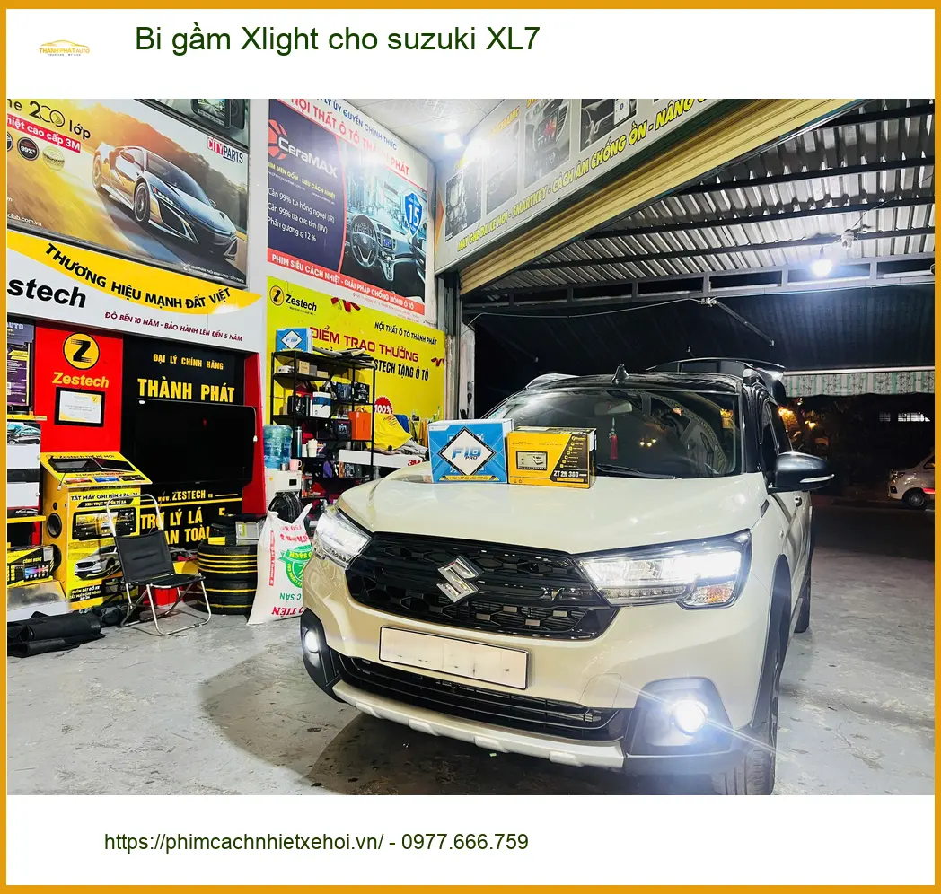 Anh Khôi độ bi gầm Xlight cho Suzuki XL7 tại Bình Chánh cải thiện tầm nhìn tối ảnh thực tế 2