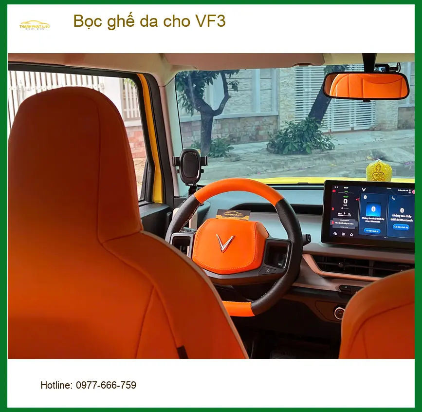 Chị Thảo bọc ghế da VinFast VF3 tại Quận Thủ Đức để nội thất xe sang trọng hơn ảnh thực tế 2