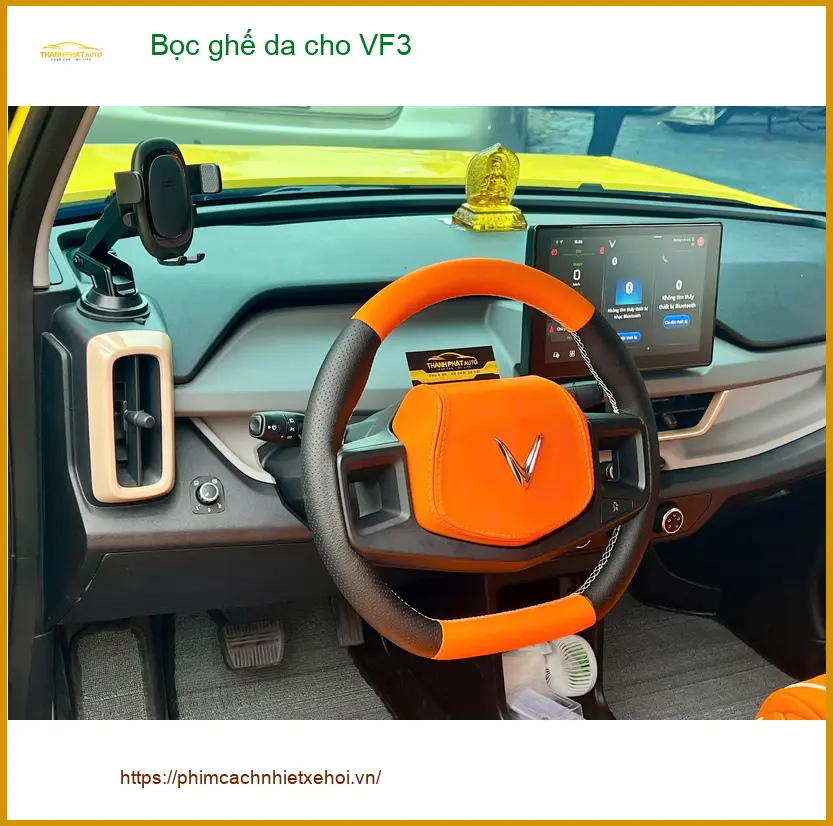 Chị Thảo bọc ghế da VinFast VF3 tại Quận Thủ Đức để nội thất xe sang trọng hơn ảnh thực tế 4