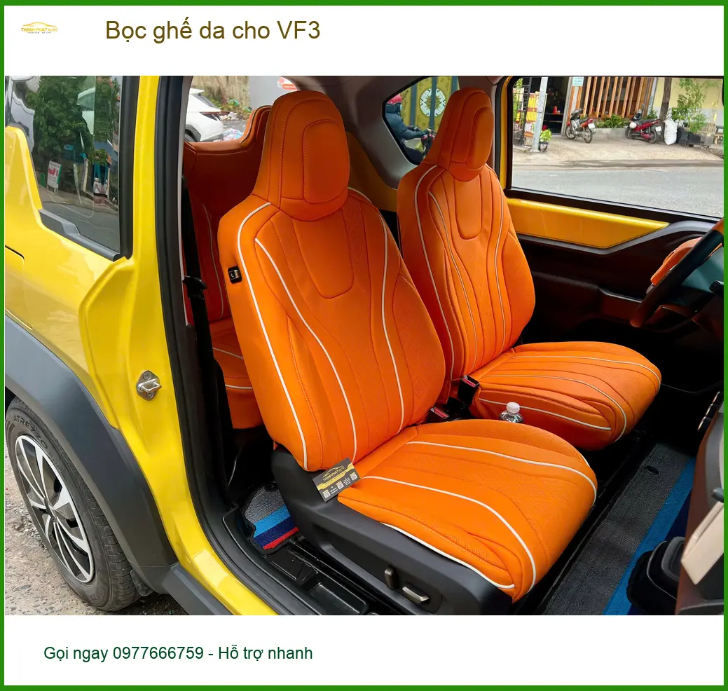 Anh Khải bọc ghế da VinFast VF3 tại Bình Chánh giữ nội thất luôn mới ảnh thực tế 2