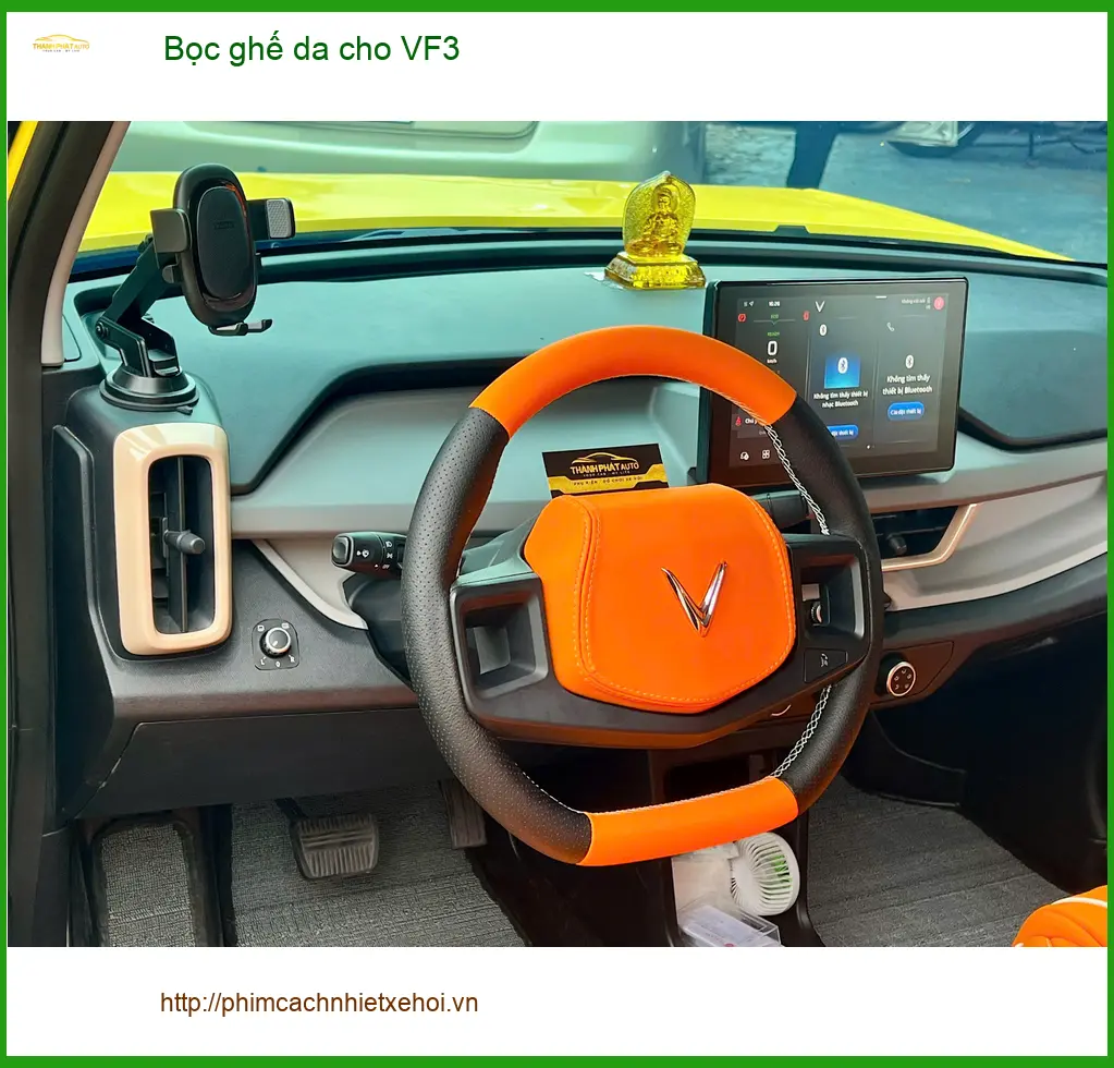 Anh Khải bọc ghế da VinFast VF3 tại Bình Chánh giữ nội thất luôn mới ảnh thực tế 4