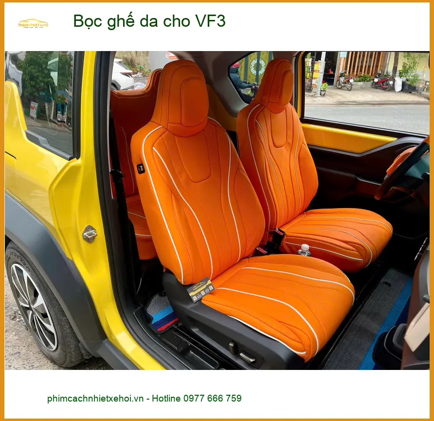 Chị Thảo bọc ghế da VinFast VF3 tại Quận 2 để nội thất không còn mùi ẩm mốc khó chịu ảnh thực tế 4