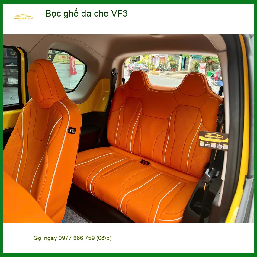 Anh Cường bọc ghế da cho VinFast VF3 tại Quận 9 để nội thất sang trọng hơn ảnh thực tế 4