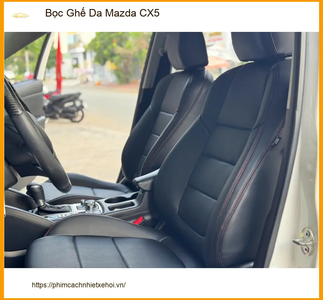 Anh Thành bọc ghế da Mazda CX5 ở Quận 2 để làm mới nội thất sang trọng ảnh thực tế 3
