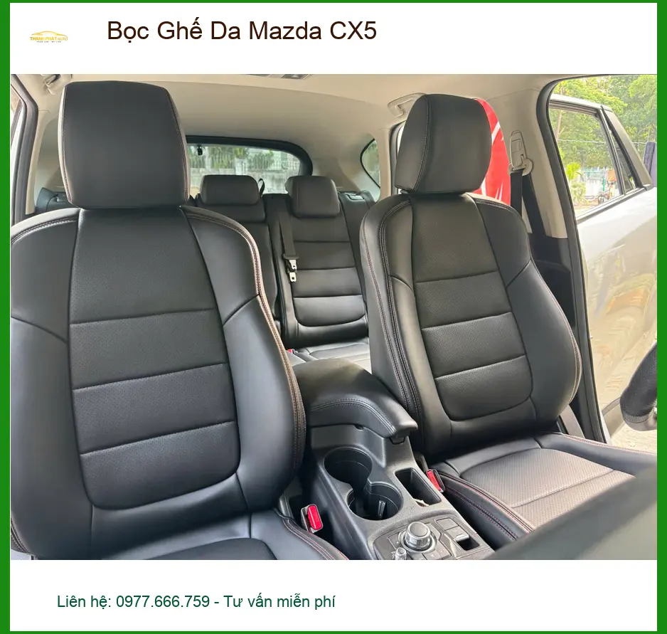 Anh Thành bọc ghế da Mazda CX5 ở Quận 2 để làm mới nội thất sang trọng ảnh thực tế 4