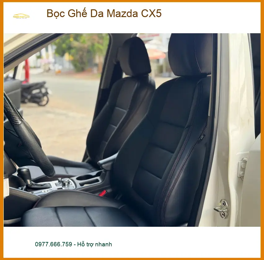 Anh Thành bọc ghế da Mazda CX5 ở Quận 2 để làm mới nội thất sang trọng ảnh thực tế 5