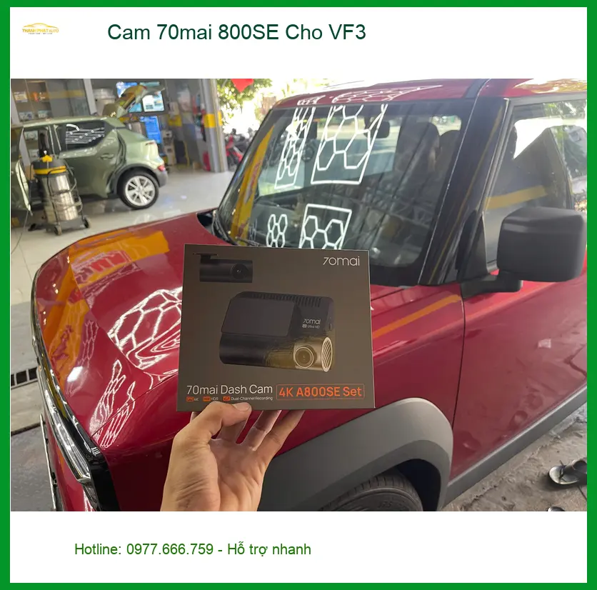 Anh Khôi lắp Cam 70mai 800SE cho VinFast VF3 tại Cần Giờ an tâm di chuyển ảnh thực tế 3