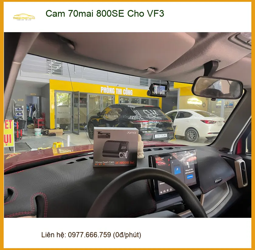 Chị Thảo lắp camera 70mai 800SE cho VinFast VF3 để ghi lại hành trình an toàn tại Quận 2 ảnh thực tế 3