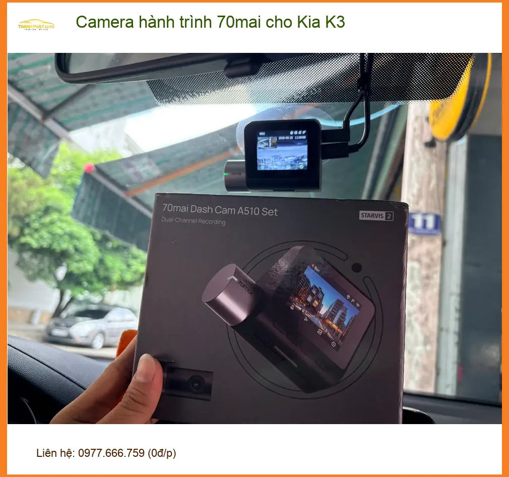 Anh Khang lắp Camera hành trình 70mai Kia K3 tại Hóc Môn phòng tránh va chạm ảnh thực tế 3