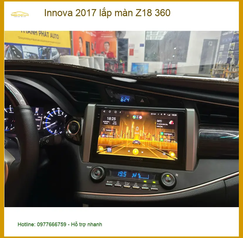 Anh Quang lắp màn Z18 360 cho Innova 2017 tại Bình Chánh để quan sát tốt hơn ảnh thực tế 2