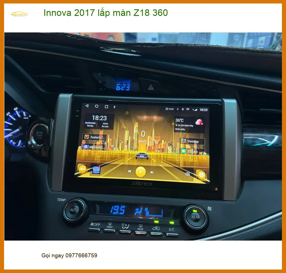 Chú Tấn lắp màn hình Z18 360 cho Innova 2017 tại Củ Chi để an tâm lái xe đường dài ảnh thực tế 2