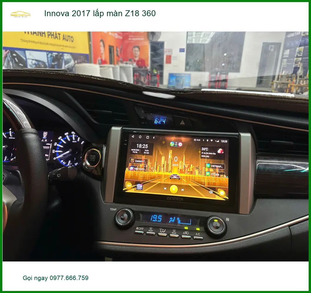 Anh An lắp màn Z18 360 cho Innova 2017 tại Quận 8 để tiện quan sát