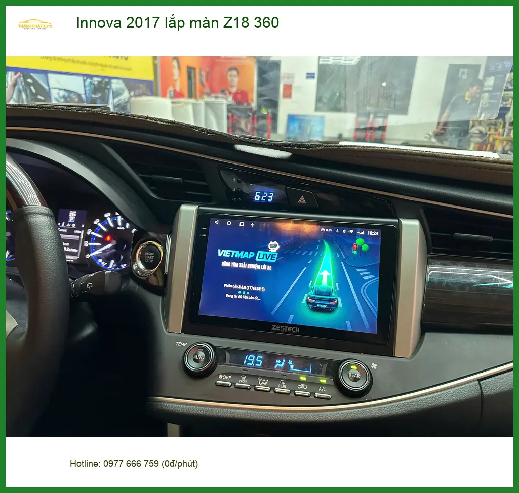 Anh An lắp màn Z18 360 cho Innova 2017 tại Quận 8 để tiện quan sát ảnh thực tế 4