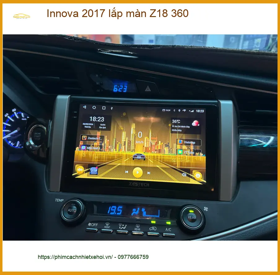 Chú Cường lắp màn Z18 360 cho Innova 2017 tại Quận 9 lái xe an toàn ảnh thực tế 2