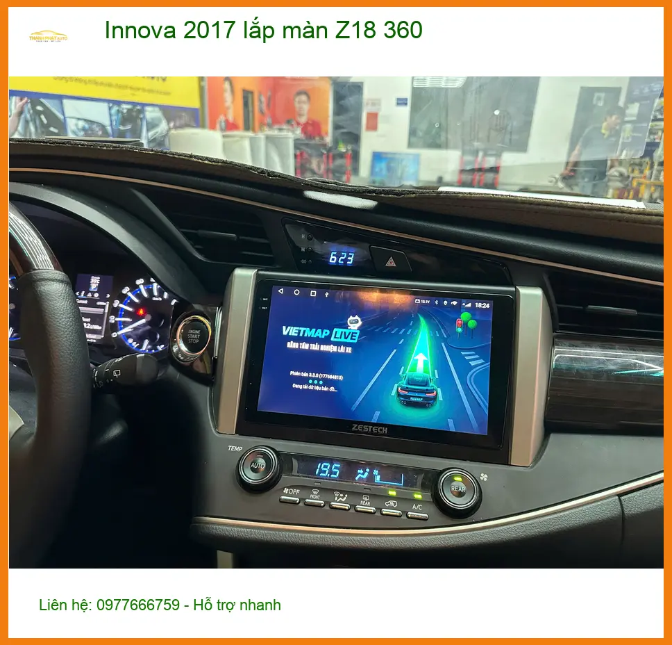 Chú Cường lắp màn Z18 360 cho Innova 2017 tại Quận 9 lái xe an toàn ảnh thực tế 4