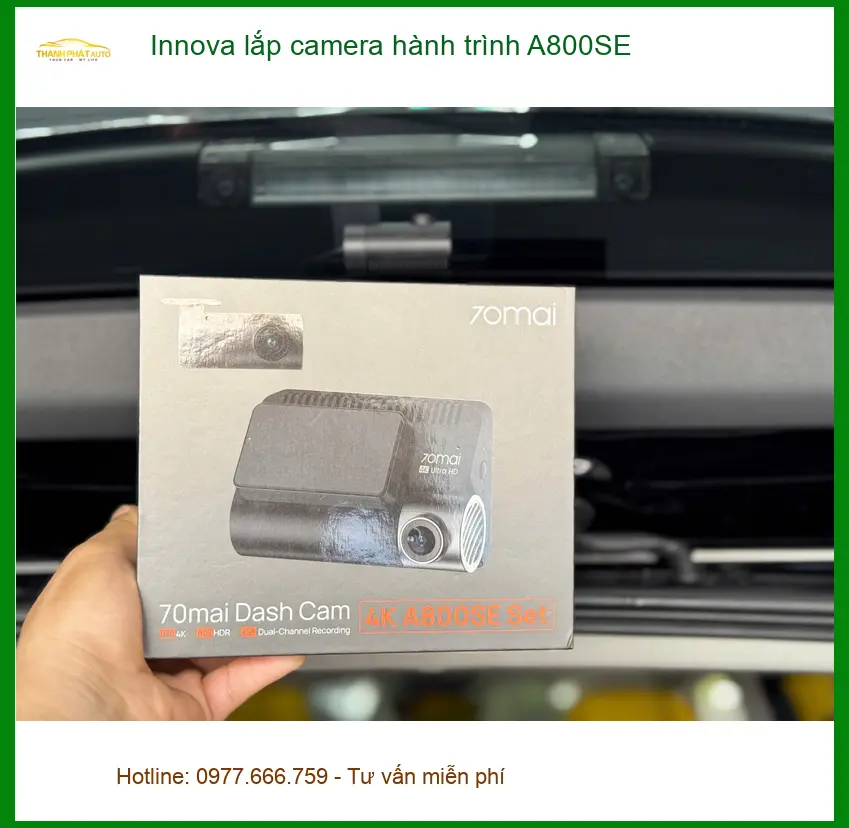 Chị Lan Anh lắp camera hành trình A800SE cho Innova ở Tân Bình ảnh thực tế 3