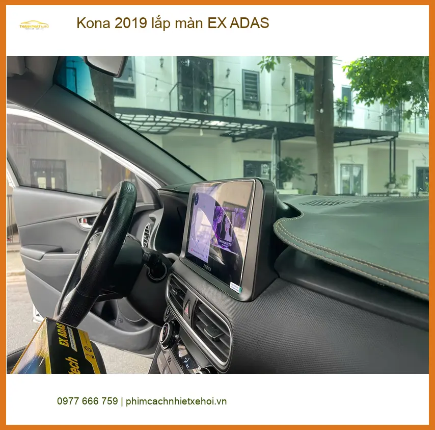 Chú Minh lắp màn EX ADAS cho Kona 2019 tại Hóc Môn để lái xe an toàn hơn