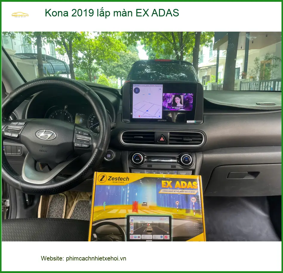 Chú Minh lắp màn EX ADAS cho Kona 2019 tại Hóc Môn để lái xe an toàn hơn ảnh thực tế 2