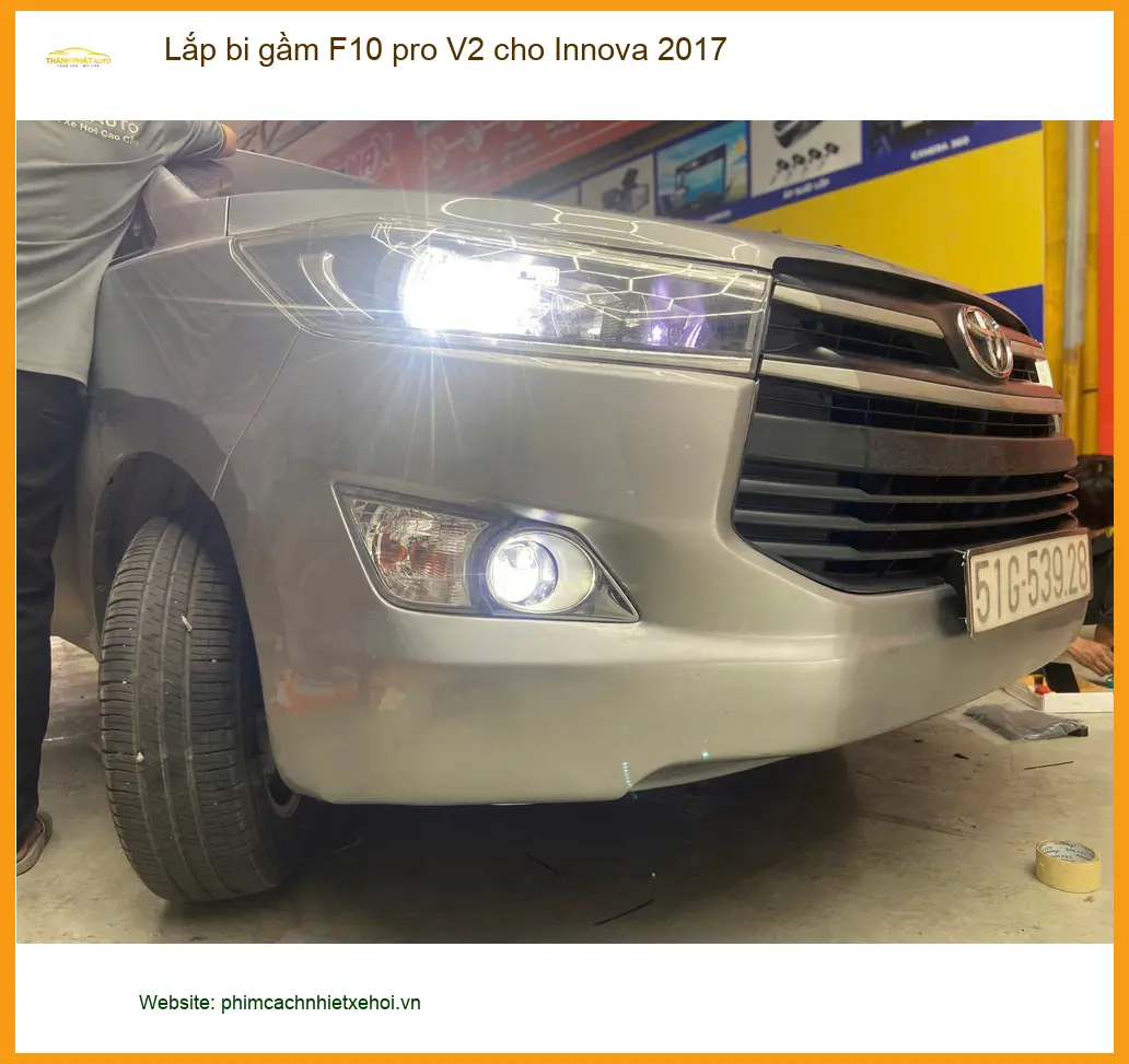 Anh Tuấn nâng cấp bi gầm F10 pro V2 cho Innova 2017 Quận 2 vì đèn zin không đủ sáng ảnh thực tế 3