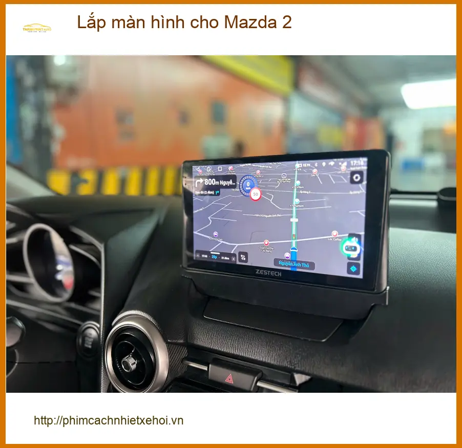 Anh Long lắp màn hình cho Mazda 2 tại Quận 12 để tiện di chuyển và giải trí ảnh thực tế 4