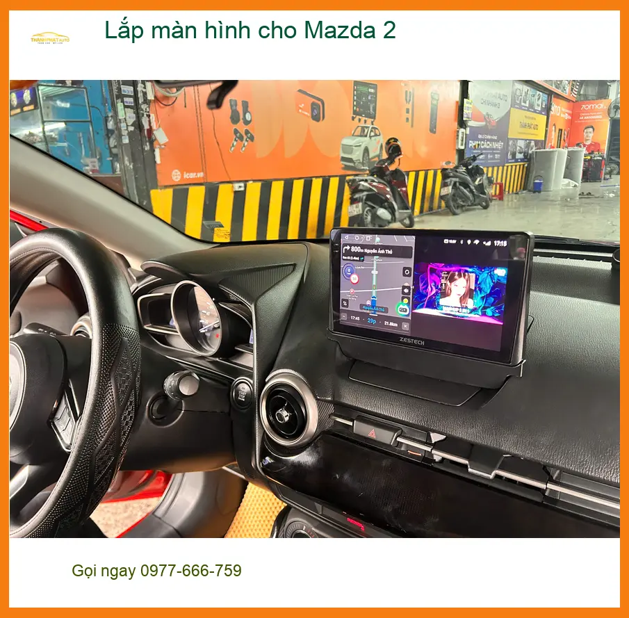 Anh Long lắp màn hình cho Mazda 2 tại Quận 12 để tiện di chuyển và giải trí ảnh thực tế 5