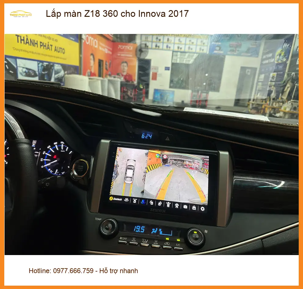 Anh Tấn lắp màn Z18 360 cho Innova 2017 tại Quận 12 để di chuyển an toàn hơn