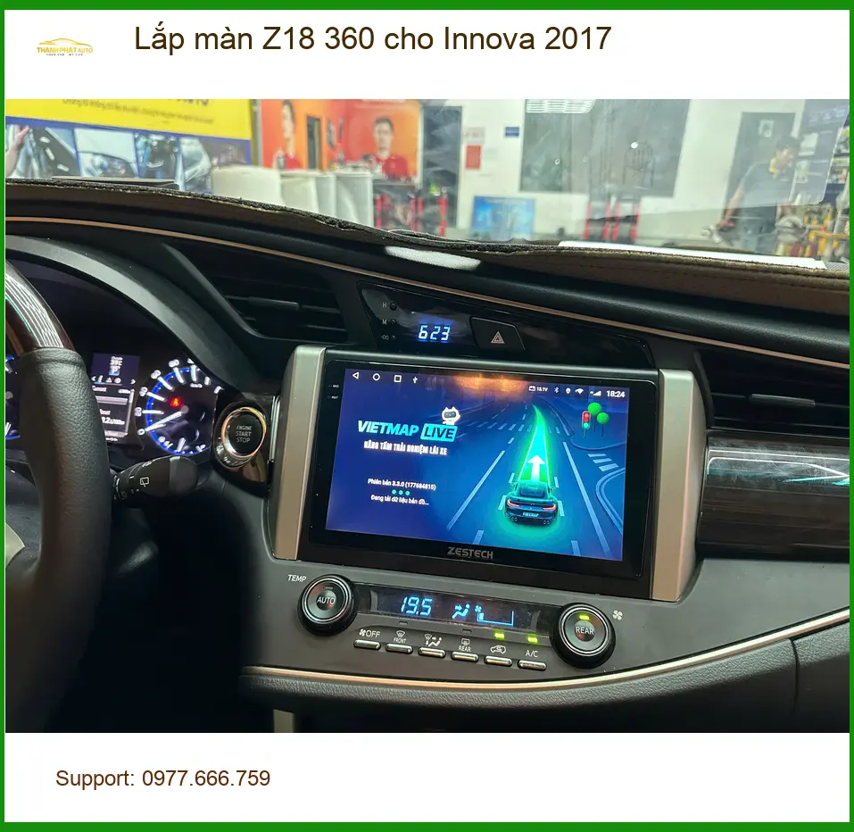 Anh Hưng lắp màn Z18 360 cho Innova 2017 tại Thủ Đức để lái xe an toàn ảnh thực tế 2