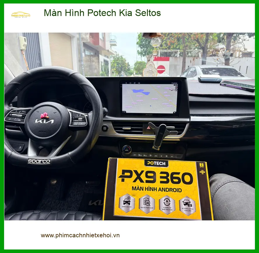 Chị Mai Phương lắp Màn Hình Potech Kia Seltos tại Quận 2 để có nhiều tiện ích ảnh thực tế 2