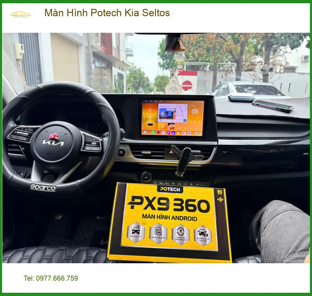 Chị Lan Anh nâng cấp màn hình Potech Kia Seltos ở Thủ Đức ảnh thực tế 3