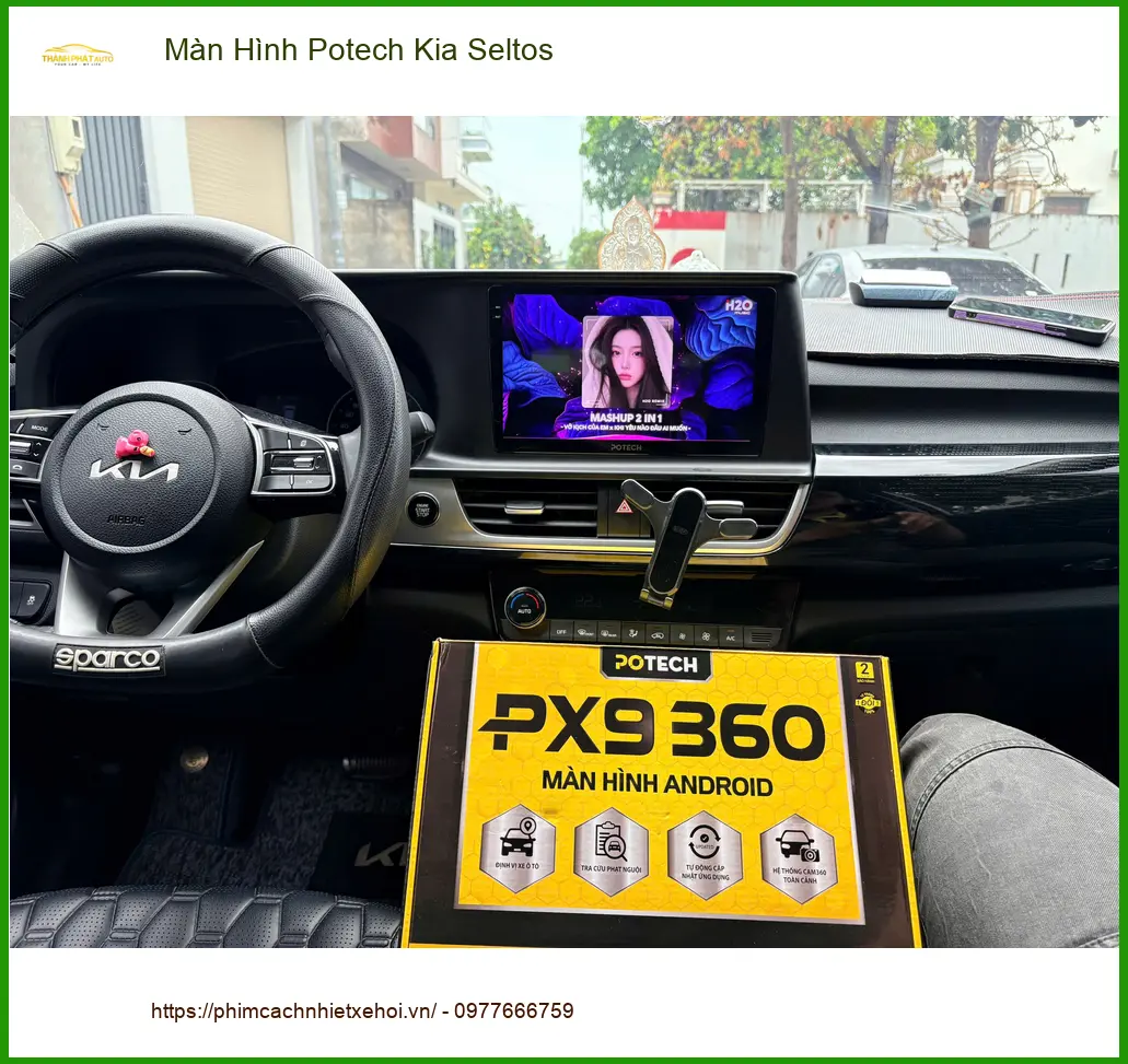 Chị Mai Phương lắp Màn Hình Potech Kia Seltos tại Quận 2 để có nhiều tiện ích ảnh thực tế 4