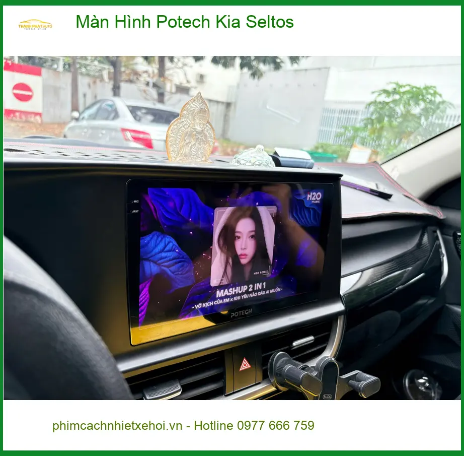 Chị Lan Anh nâng cấp màn hình Potech Kia Seltos ở Thủ Đức ảnh thực tế 5