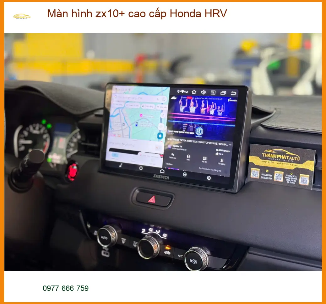 Anh Khang nâng cấp màn hình ZX10+ cao cấp Honda HRV tại Quận 9 vì màn zin thiếu tính năng ảnh thực tế 2