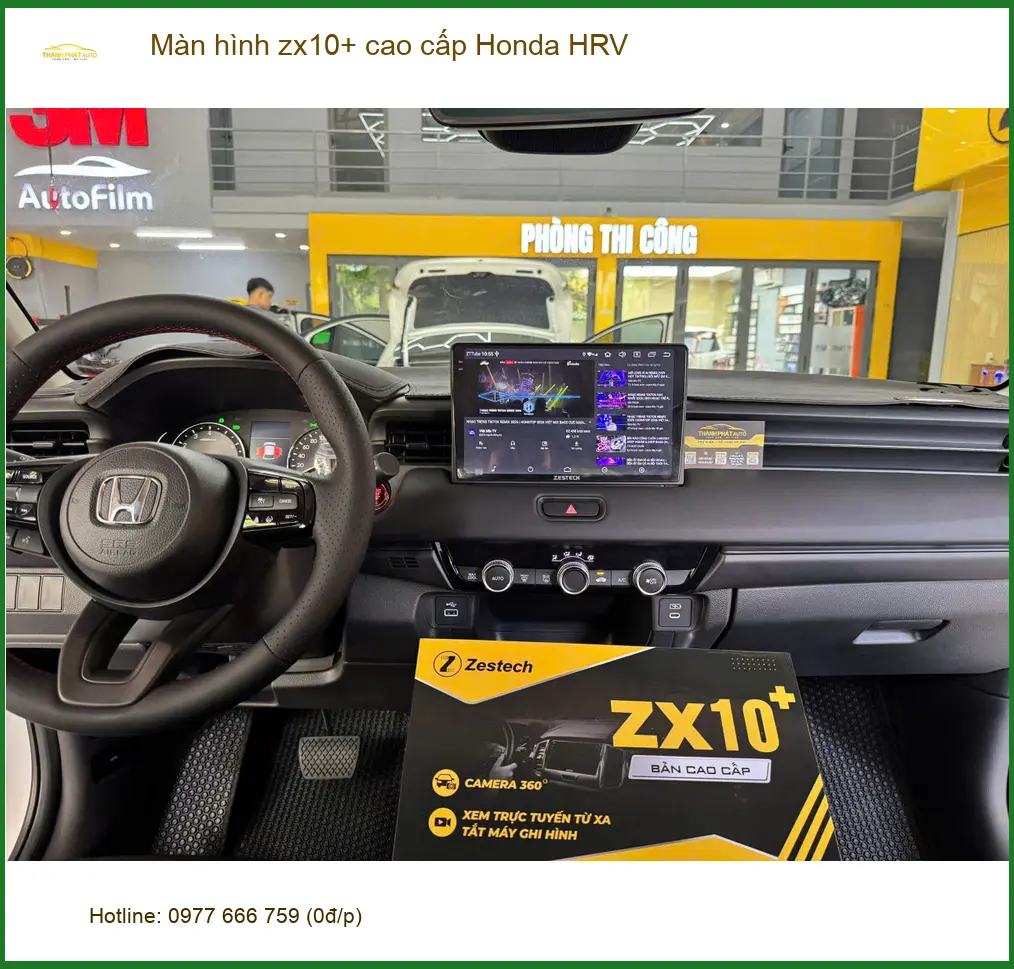 Anh Khang nâng cấp màn hình ZX10+ cao cấp Honda HRV tại Quận 9 vì màn zin thiếu tính năng ảnh thực tế 3