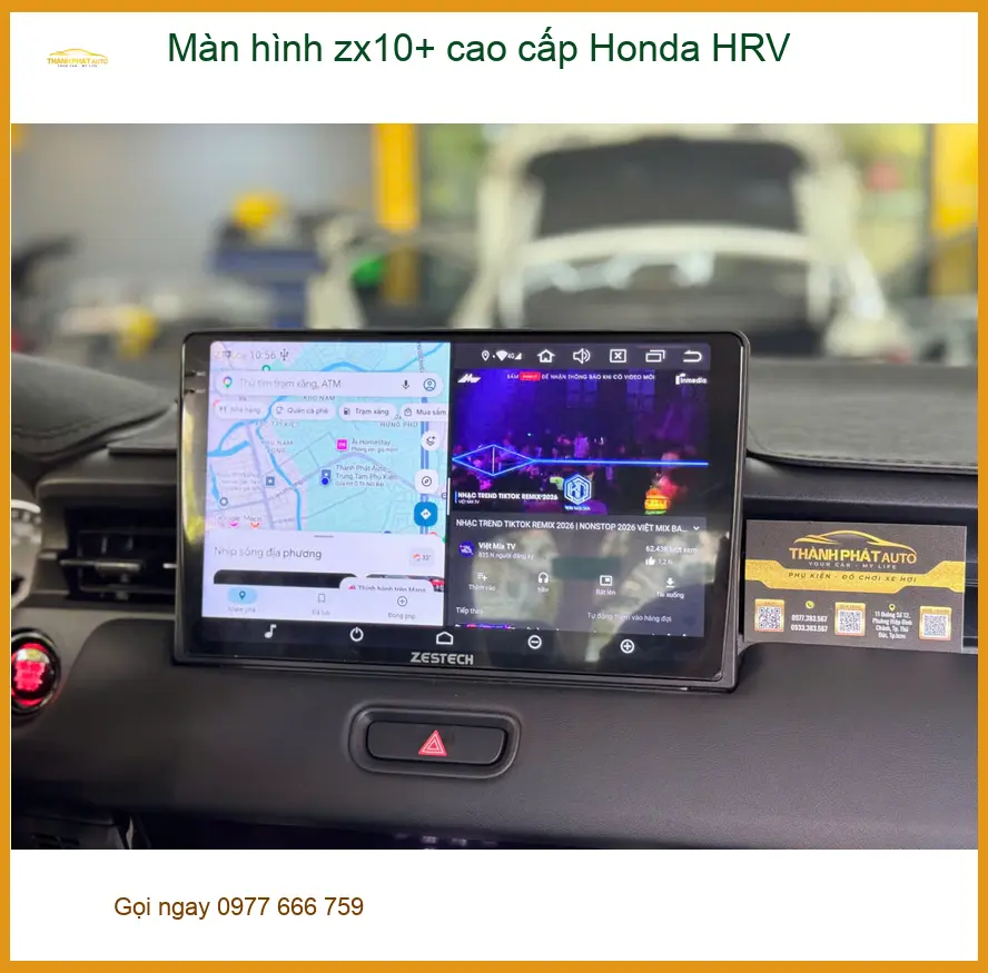 Anh Khang nâng cấp màn hình ZX10+ cao cấp Honda HRV tại Quận 9 vì màn zin thiếu tính năng ảnh thực tế 4