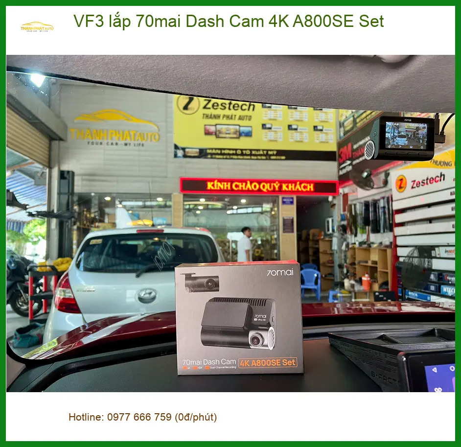 Anh Đạt lắp 70mai Dash Cam 4K A800SE Set cho VinFast VF3 tại Thủ Đức
