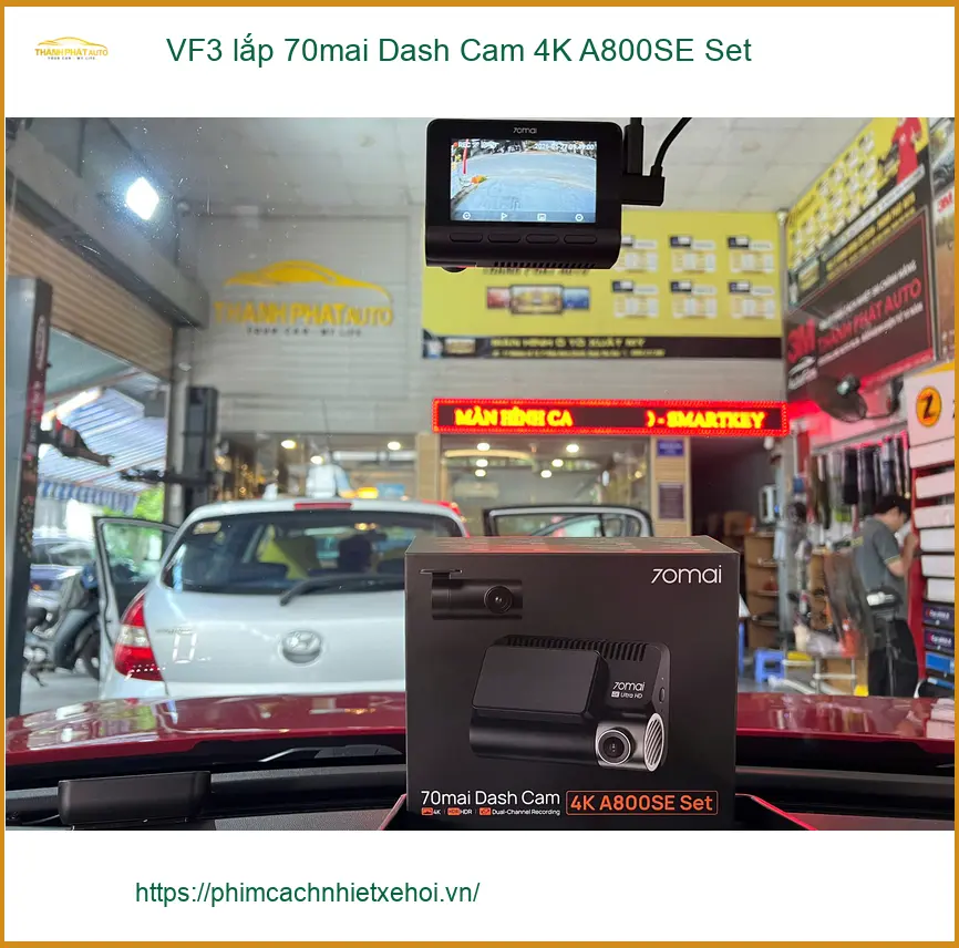 Chị Thảo lắp 70mai A800SE cho VinFast VF3 tại Quận 2 an tâm lái xe ảnh thực tế 3