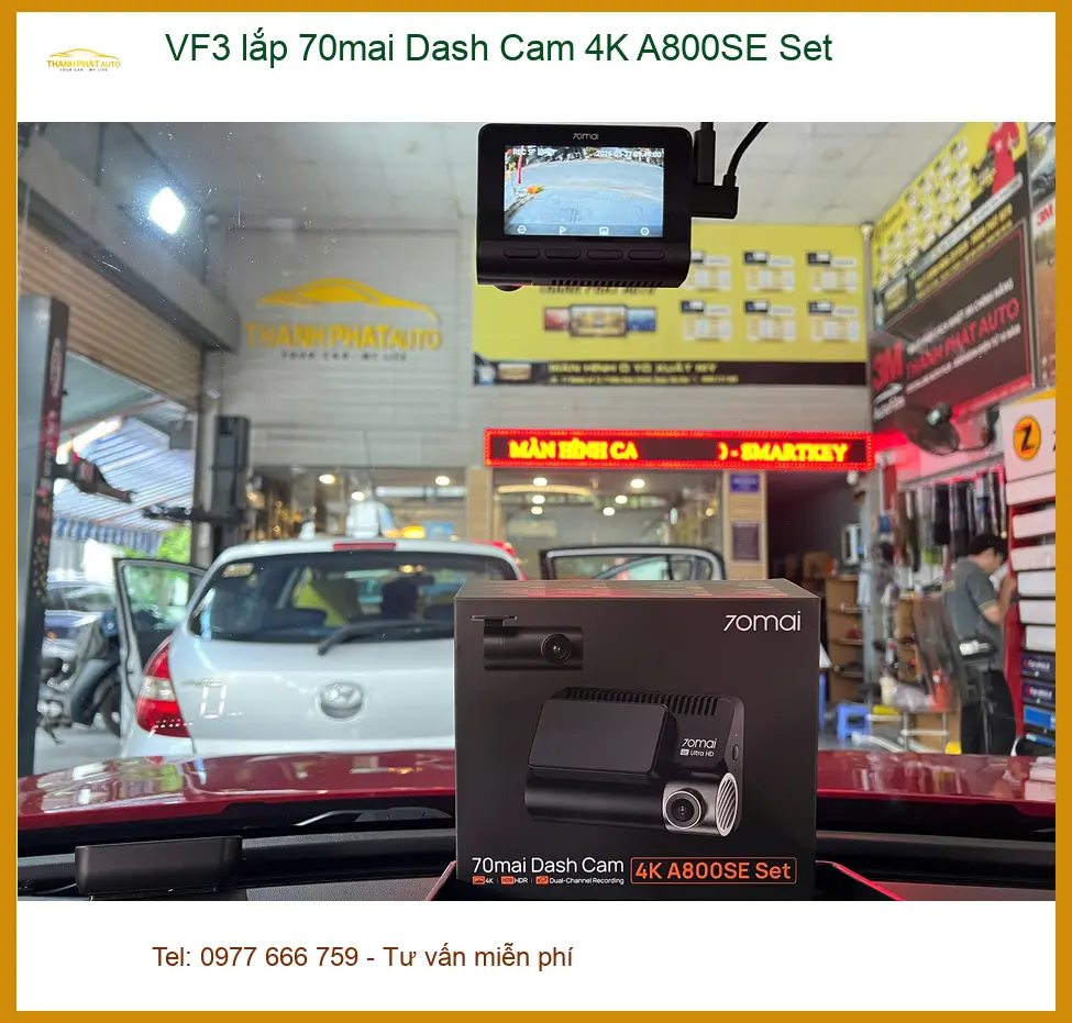 Anh Đạt lắp 70mai Dash Cam 4K A800SE Set cho VinFast VF3 tại Thủ Đức ảnh thực tế 4