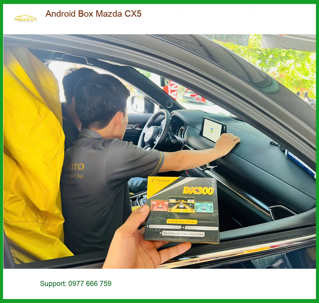 Chị Thảo lắp Android Box Mazda CX5 tại Quận 9 để giải trí trên xe khi chờ con tan học ảnh thực tế 2
