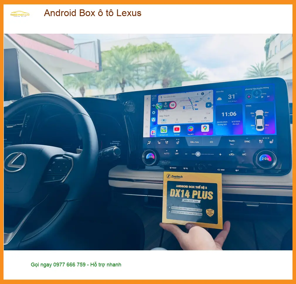 Bác Vinh lắp Android Box ô tô Lexus tại Quận 12 để cháu nhỏ xem phim trên xe