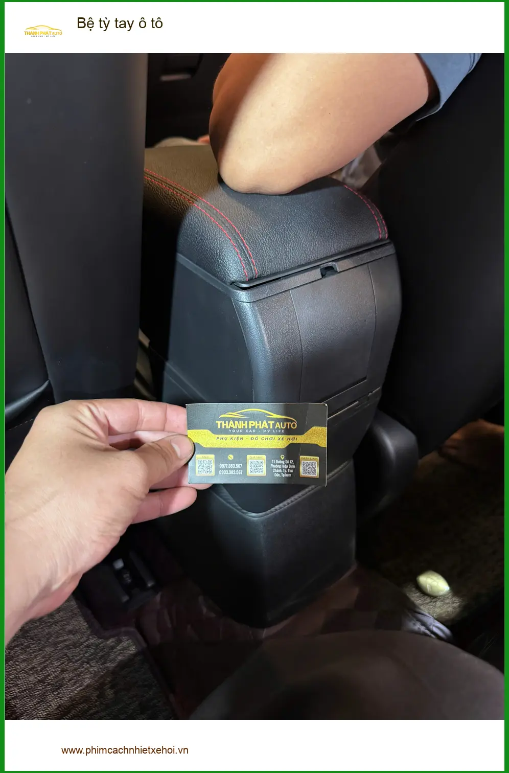 Anh Quý lắp bệ tỳ tay ô tô Hyundai Santa Fe tại Thủ Đức giúp lái xe thoải mái hơn ảnh thực tế 3