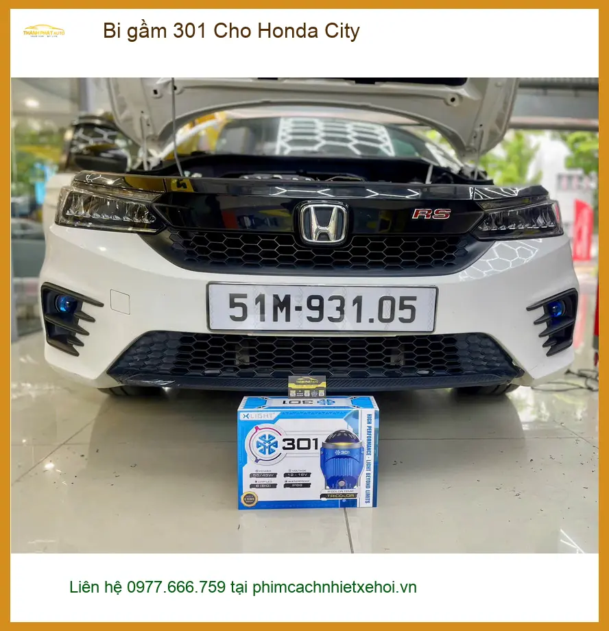 Anh Khánh độ bi gầm 301 cho Honda City tại Bình Chánh tăng sáng tối ưu