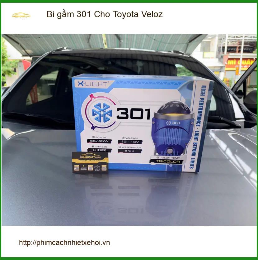 Anh Kiên lắp bi gầm 301 cho Toyota Veloz tại Quận 9 để cải thiện tầm nhìn ban đêm ảnh thực tế 3