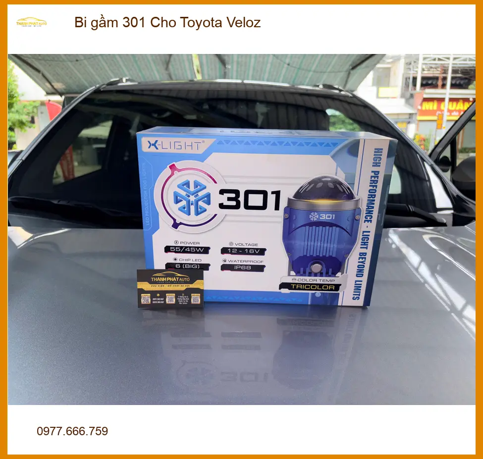 Anh Cảnh độ bi gầm 301 cho Toyota Veloz tại Thủ Đức vì đèn zin yếu khi đi đường tối. ảnh thực tế 4