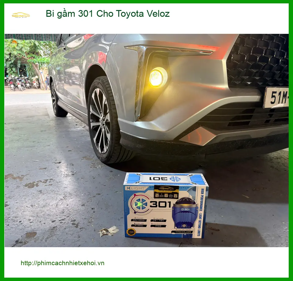 Anh Kiên lắp bi gầm 301 cho Toyota Veloz tại Quận 9 để cải thiện tầm nhìn ban đêm ảnh thực tế 5