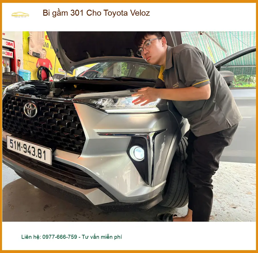 Chú Dũng lắp bi gầm 301 cho Toyota Veloz tại Quận 1, tăng sáng hiệu quả ảnh thực tế 2
