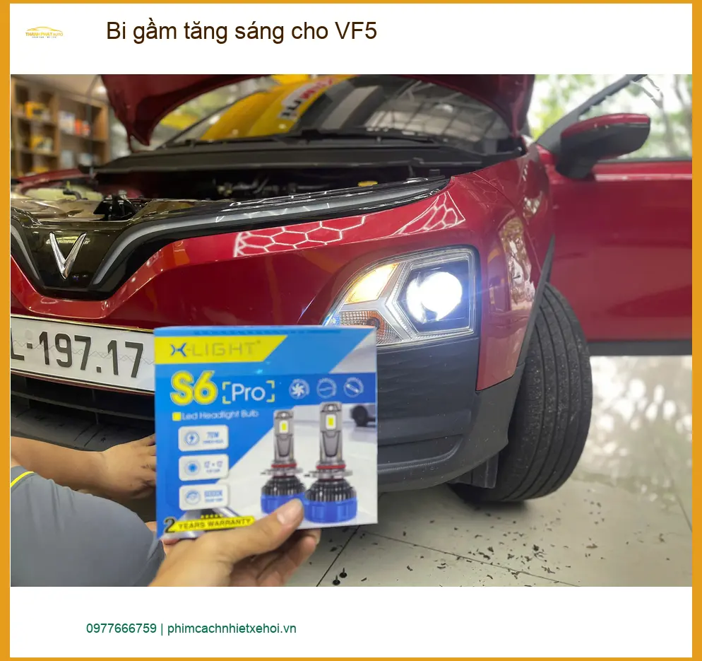 Anh Dũng độ bi gầm tăng sáng cho VF5 tại Quận Tân Bình để đi đêm an toàn hơn ảnh thực tế 2