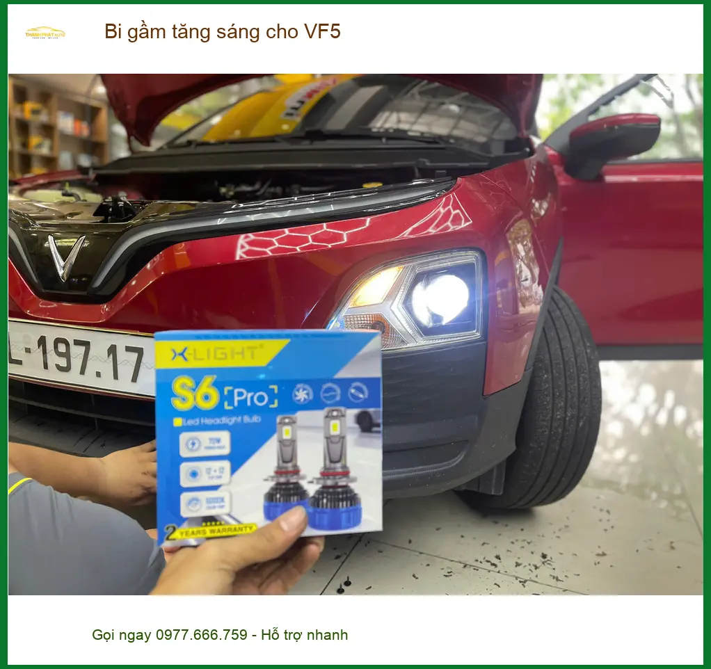 Anh Kiên lắp bi gầm tăng sáng cho VinFast VF5 tại Quận Bình Thạnh ảnh thực tế 2