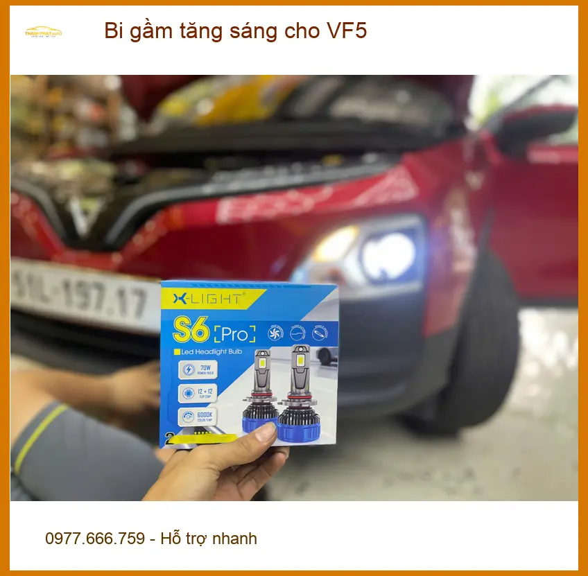 Anh Dũng độ bi gầm tăng sáng cho VF5 tại Quận Tân Bình để đi đêm an toàn hơn ảnh thực tế 3