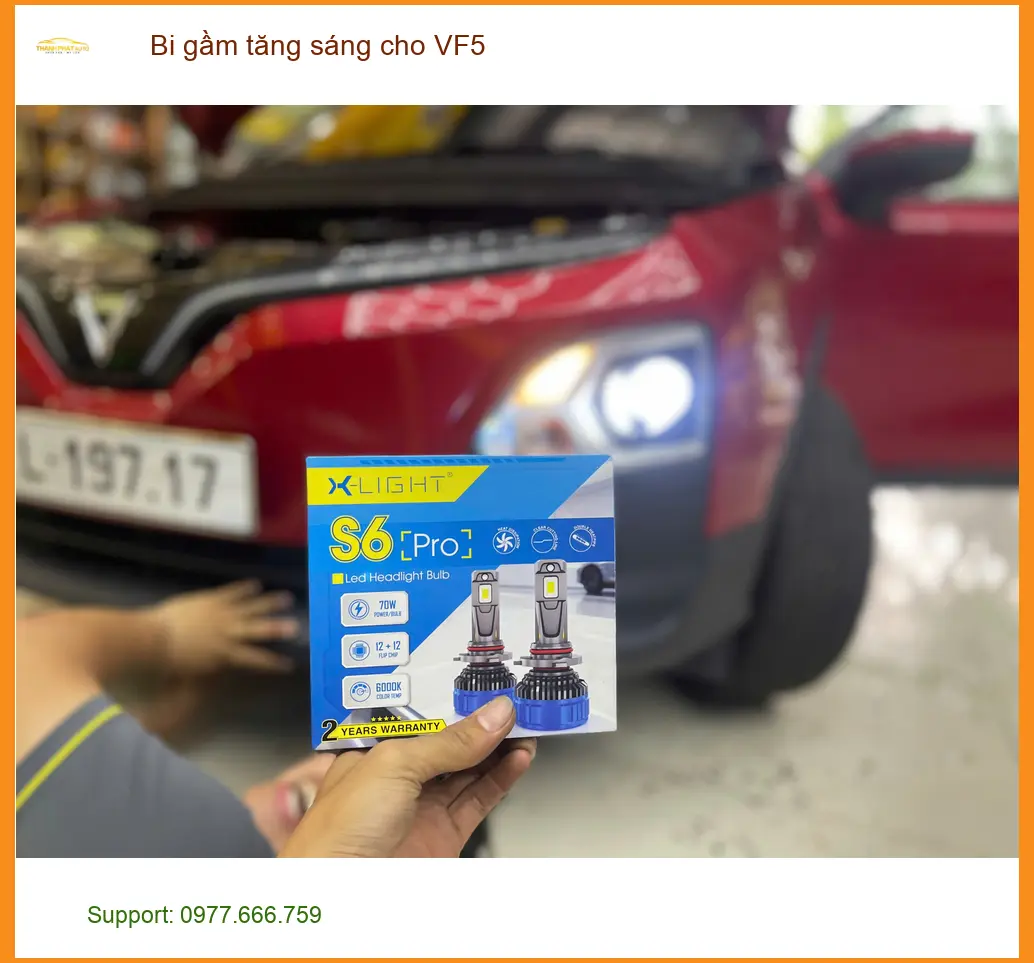 Anh Dũng độ bi gầm tăng sáng cho VF5 tại Quận Tân Bình để đi đêm an toàn hơn ảnh thực tế 4